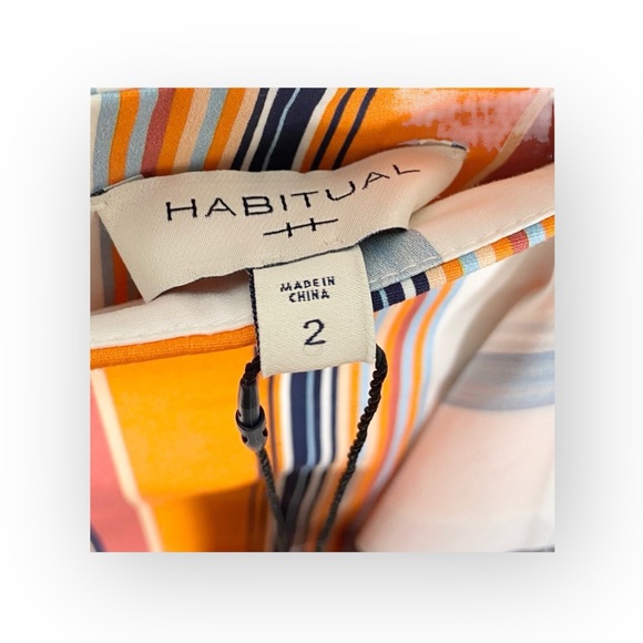 new Habitual ᯾ Skylar Asymettrical Handkerchief Hem Skirt ᯾ Tangerine Stripe ᯾ 2 - Picture 10 of 16